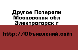 Другое Потеряли. Московская обл.,Электрогорск г.